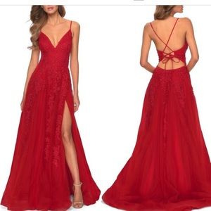 Le Femme red ball gown backlace beautiful